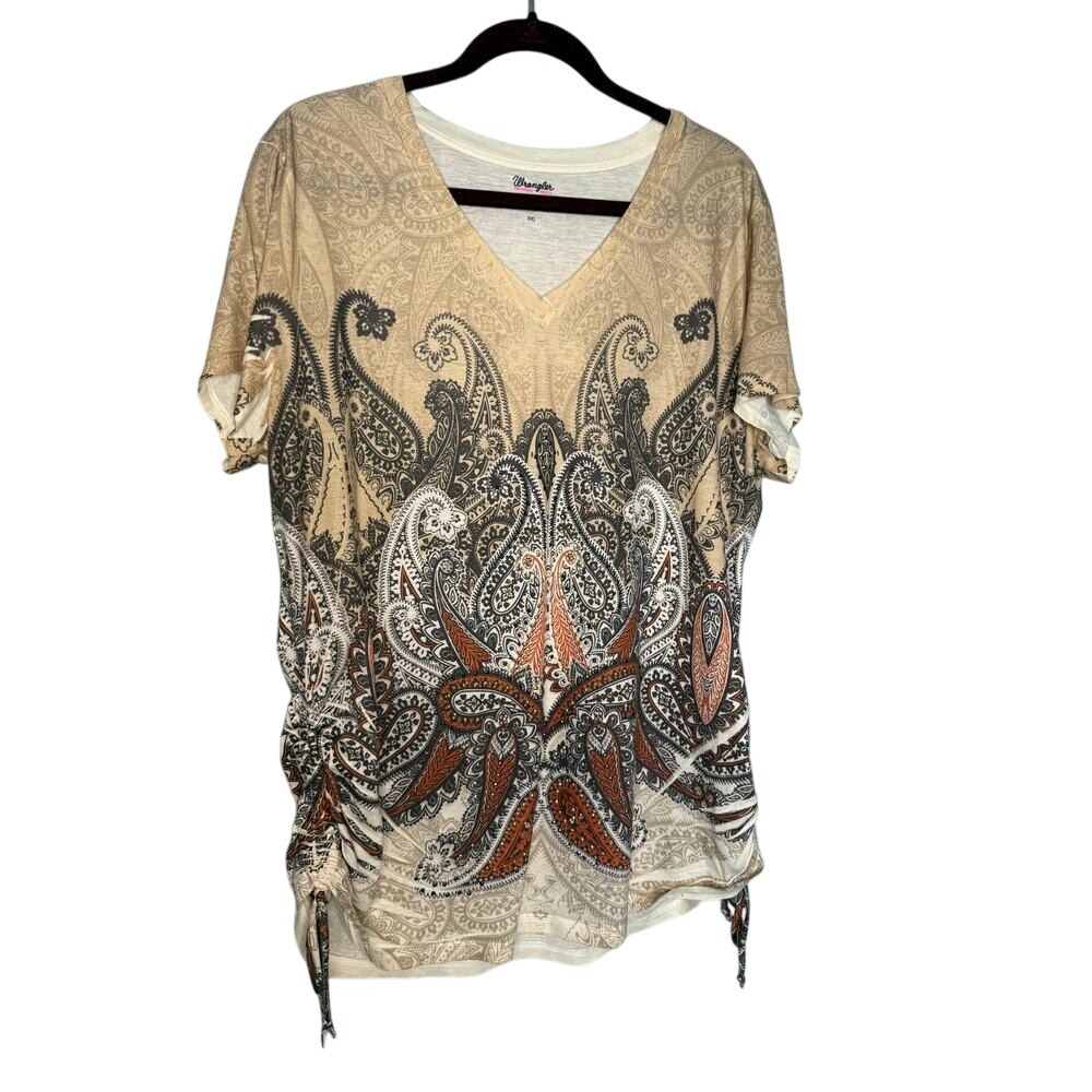 Wrangler western rouched sides sequin‎ blouse